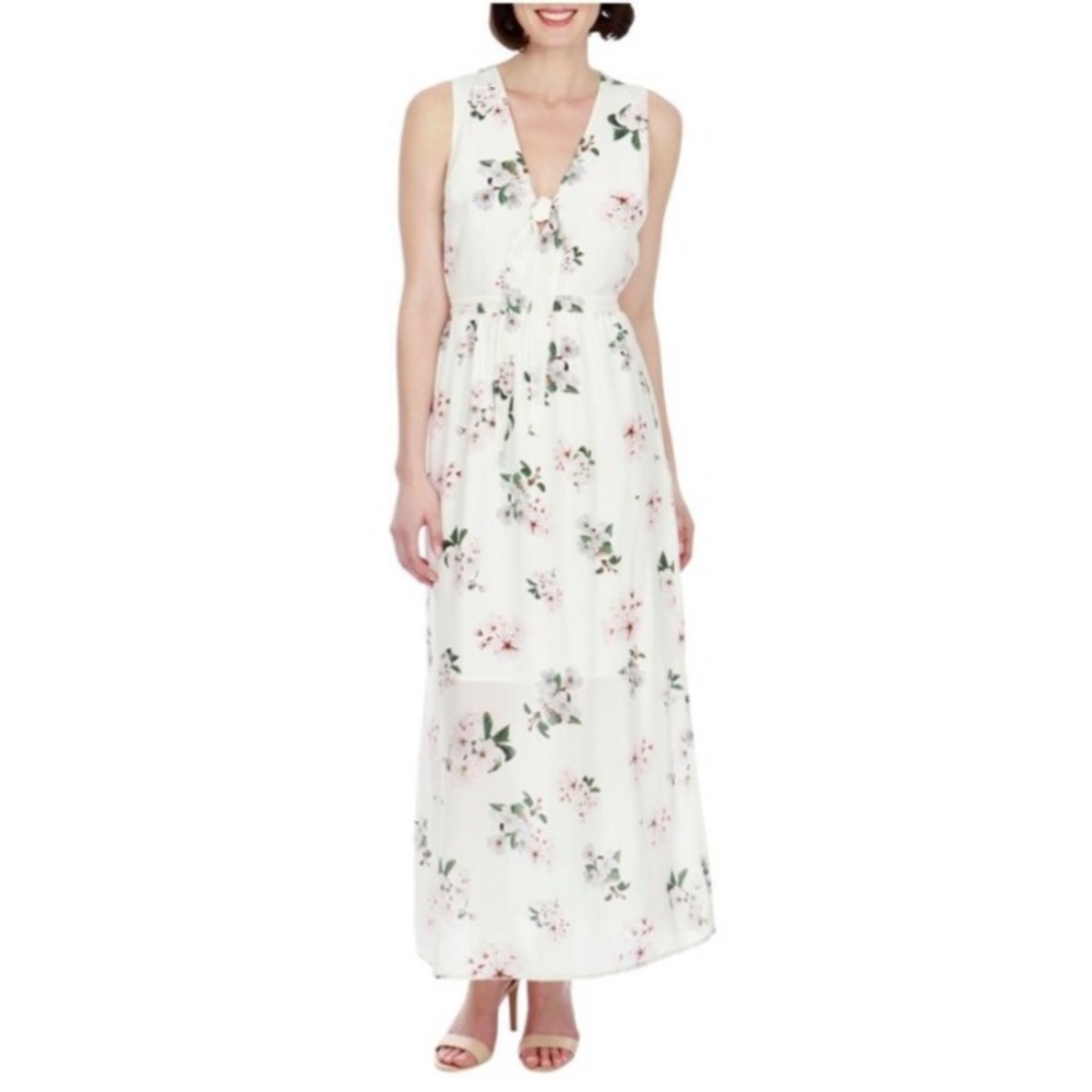 Lucky Brand Maxi Dress Floral Print Peek-A-Boo